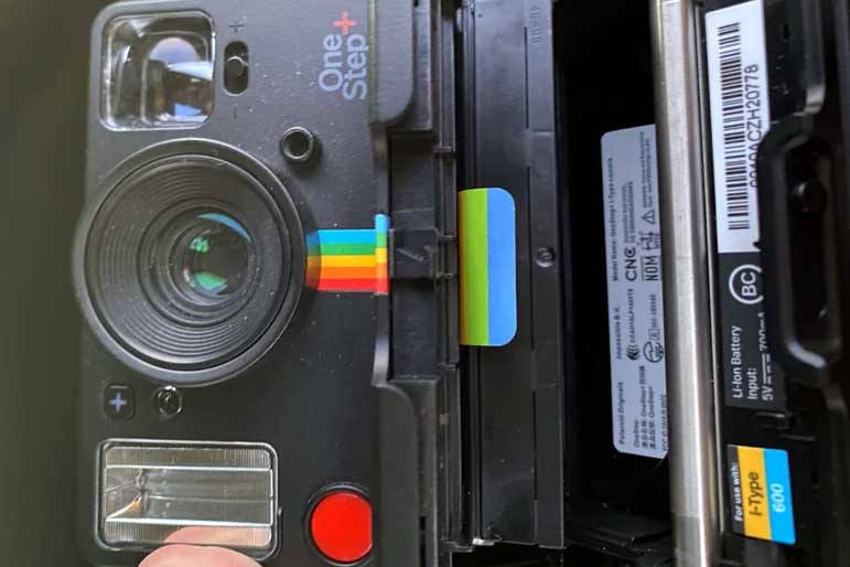 polaroid film stuck
