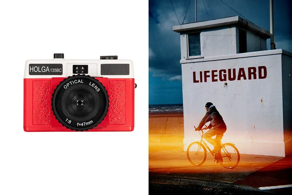 Holga 135BC camera with sample photo