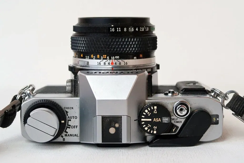 Olympus OM-20 camera, top view