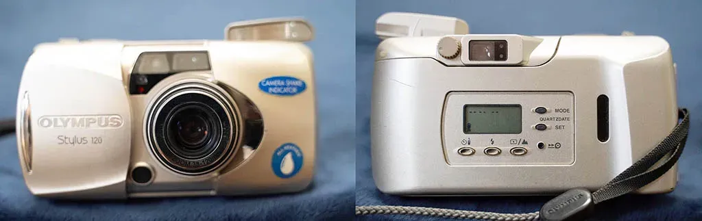 Olympus Stylus 120 front and back view