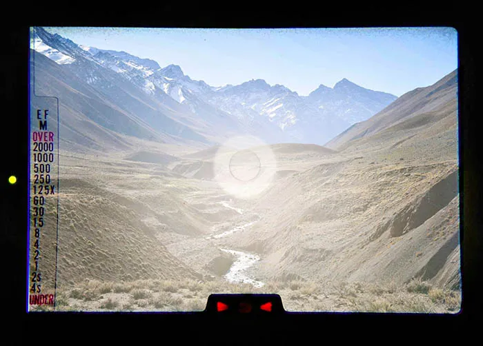 Example: Pentax ME lightmeter viewfinder