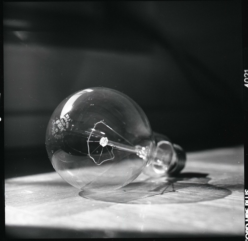Photograph taken with a Kiev 88 camera and Ilford HP5 film.