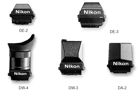 Nikon F3 Finder types list