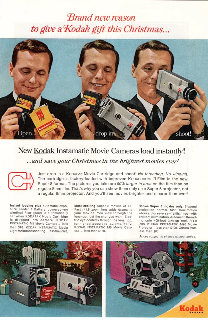 Vintage kodak 8mm camera advertising